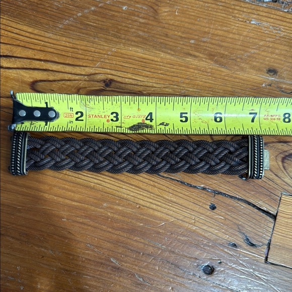 Erica Zap Braided Brown Bracelet with Gold Accents and Magnet closure - Picture 5 of 6